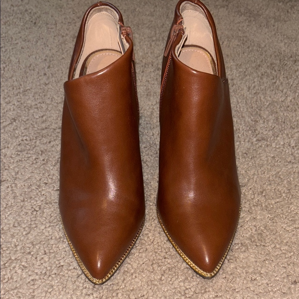 BCBGeneration Tan Leather Ankle Booties